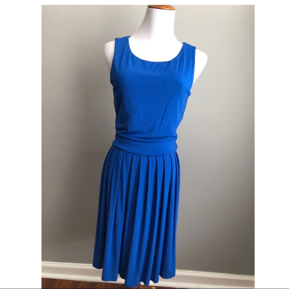Tart pleated A-line dress with cut out back